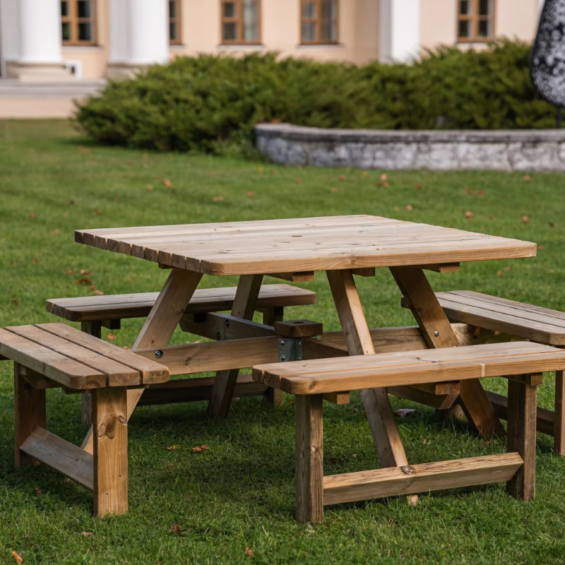 Nordic Square Picnic Table - Image 2